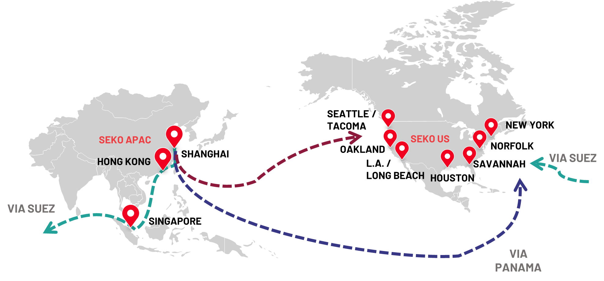 ASIA–TRANSPACIFIC ROUTE MAP